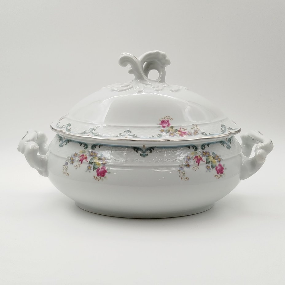 Супница/терина с цветочным декором, фарфор, деколь, Thun (Тун), Чехия, 2000-2020 гг., Thun (Тун)
