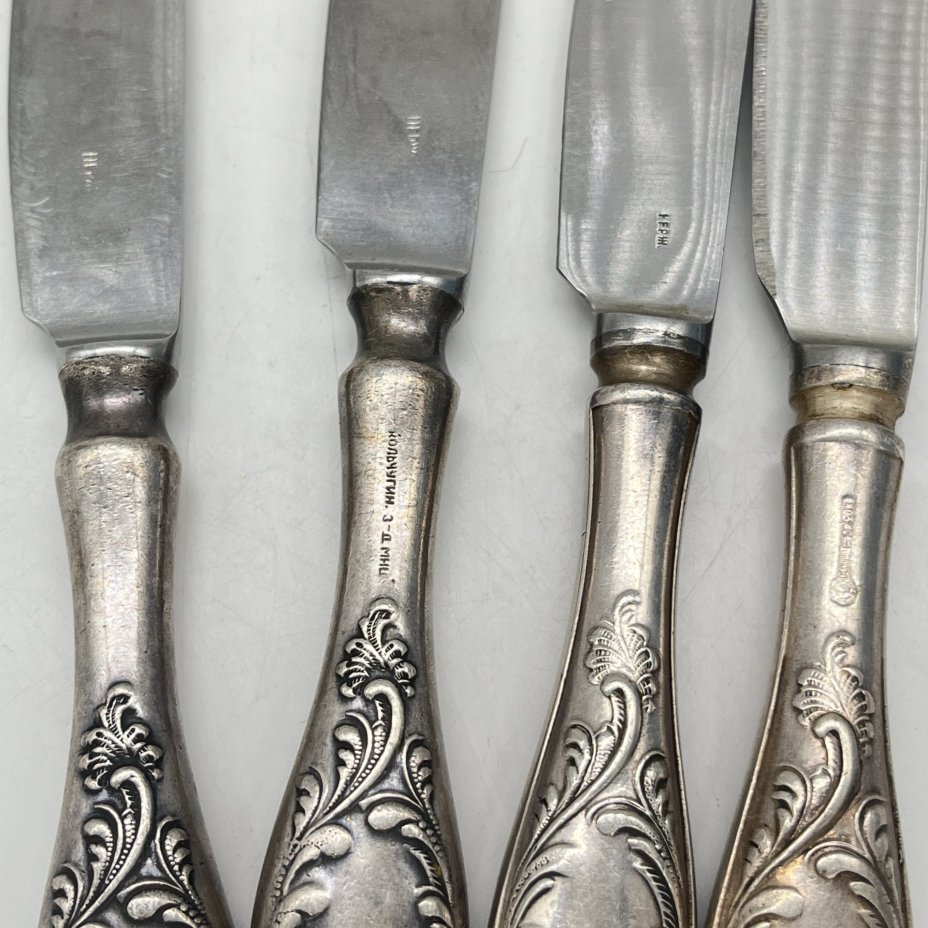 Набор из 4 столовых ножей "Пламя" (подбор), нержавеющая сталь, Кольчугинский завод цветных металлов