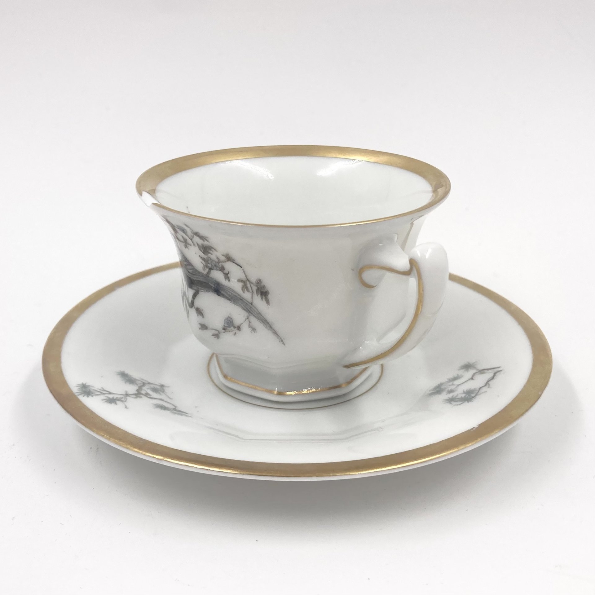 Чайная пара с орнитологическим сюжетом, фарфор, деколь, золочение, Rosenthal (Розенталь), Германия, 1920-1930 гг., Rosenthal (Розенталь)