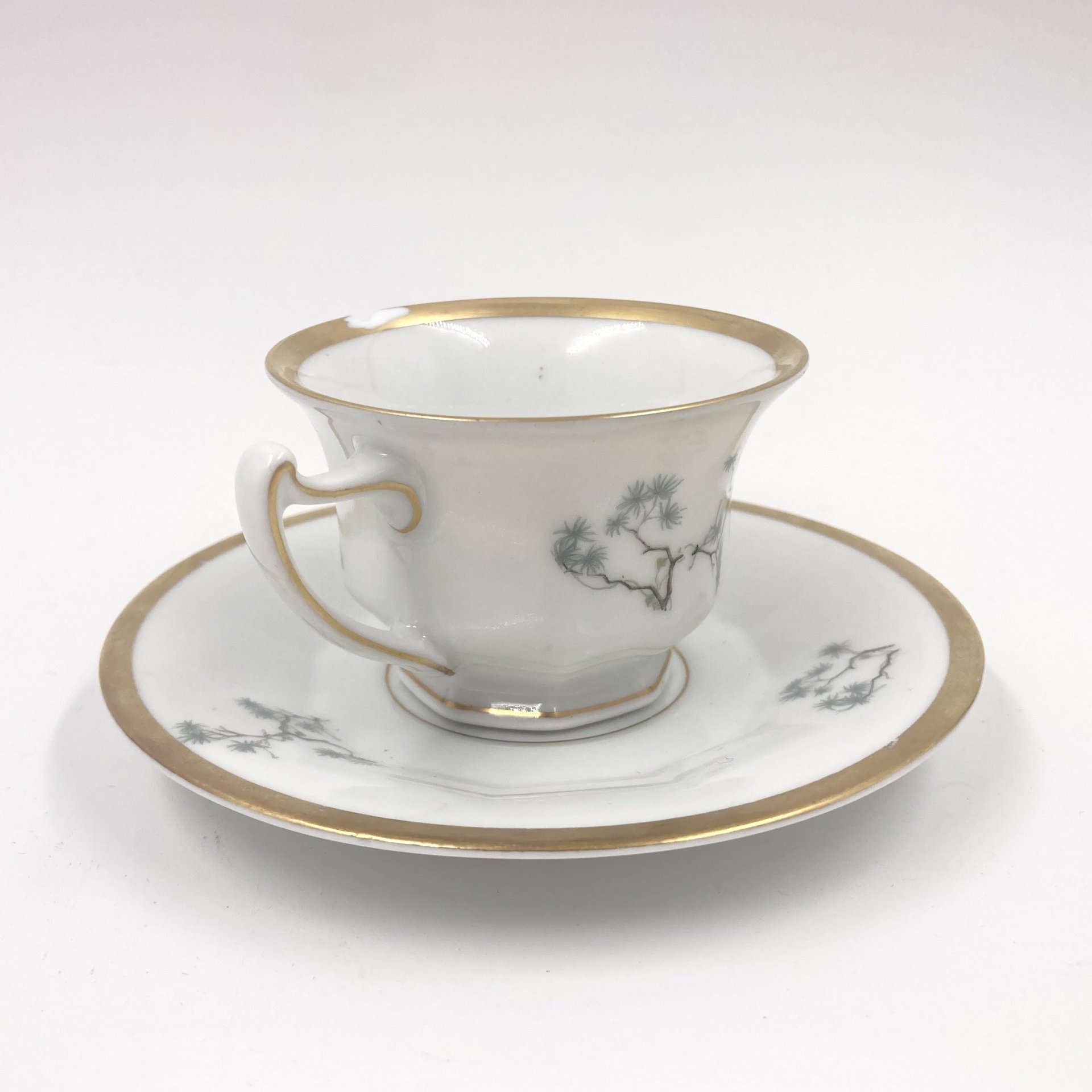 Чайная пара с орнитологическим сюжетом, фарфор, деколь, золочение, Rosenthal (Розенталь), Германия, 1920-1930 гг., Rosenthal (Розенталь)