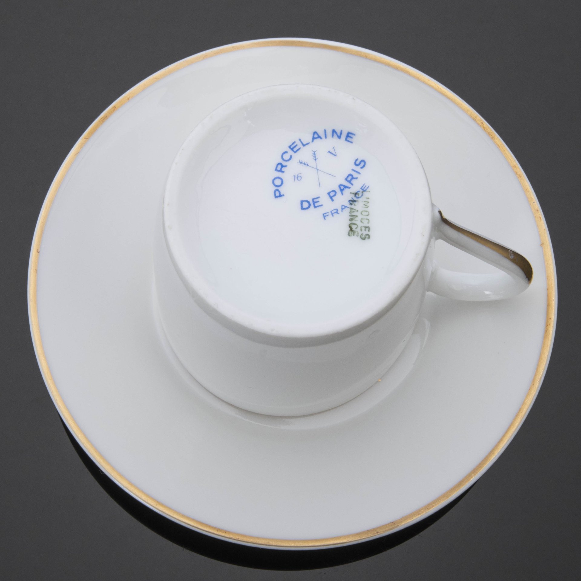Кофейная  пара с декором в виде лаврового венка, Porcelaine de Paris