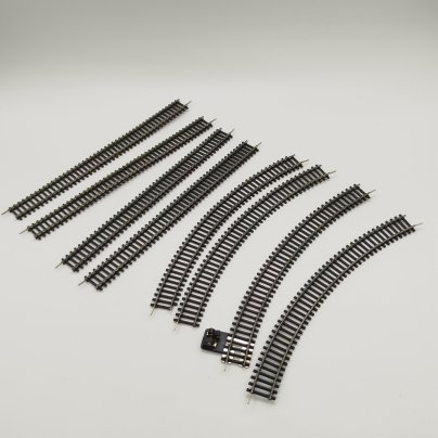 Набор из восьми рельс для железной дороги 9 мм., пластик, металл, Piko, ГДР, 1970-1980 гг.