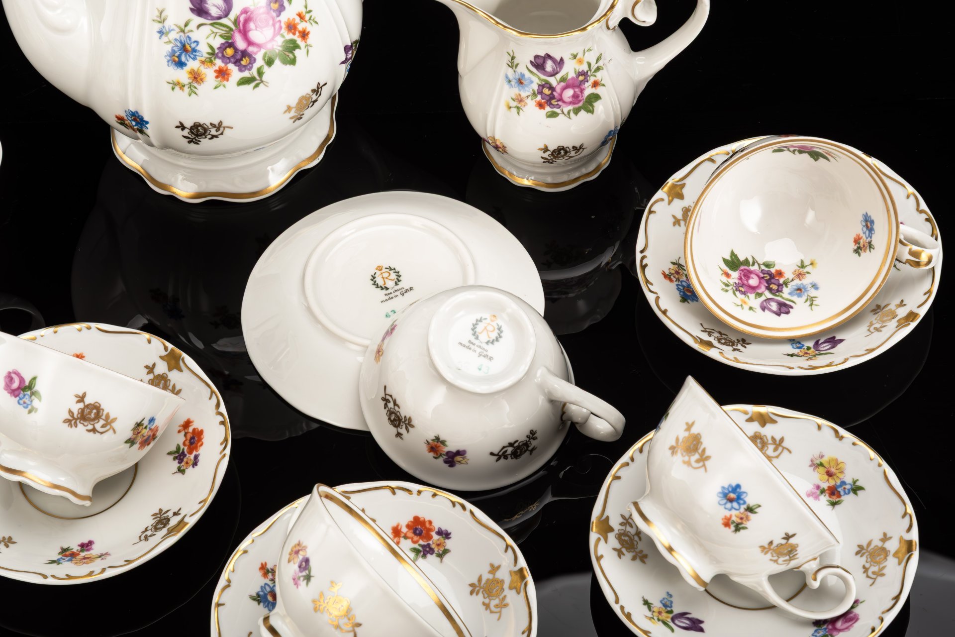 Сервиз кофейный на 6 персон "Мейсенский букет" (15 предметов)