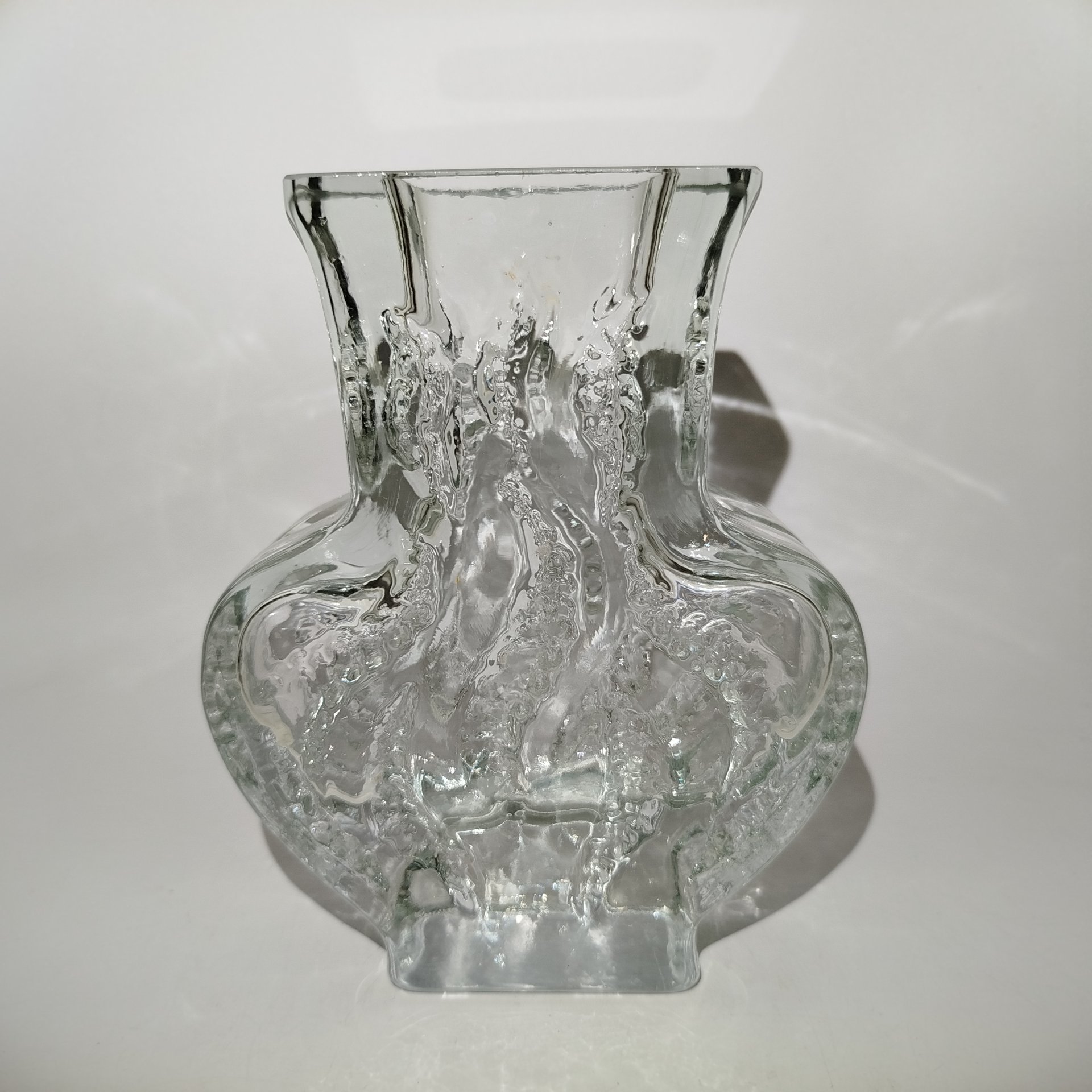 Ваза фигурная, стекло, (эффект морозного стекла), Walther Glas, Германия, 1970-1990 гг.