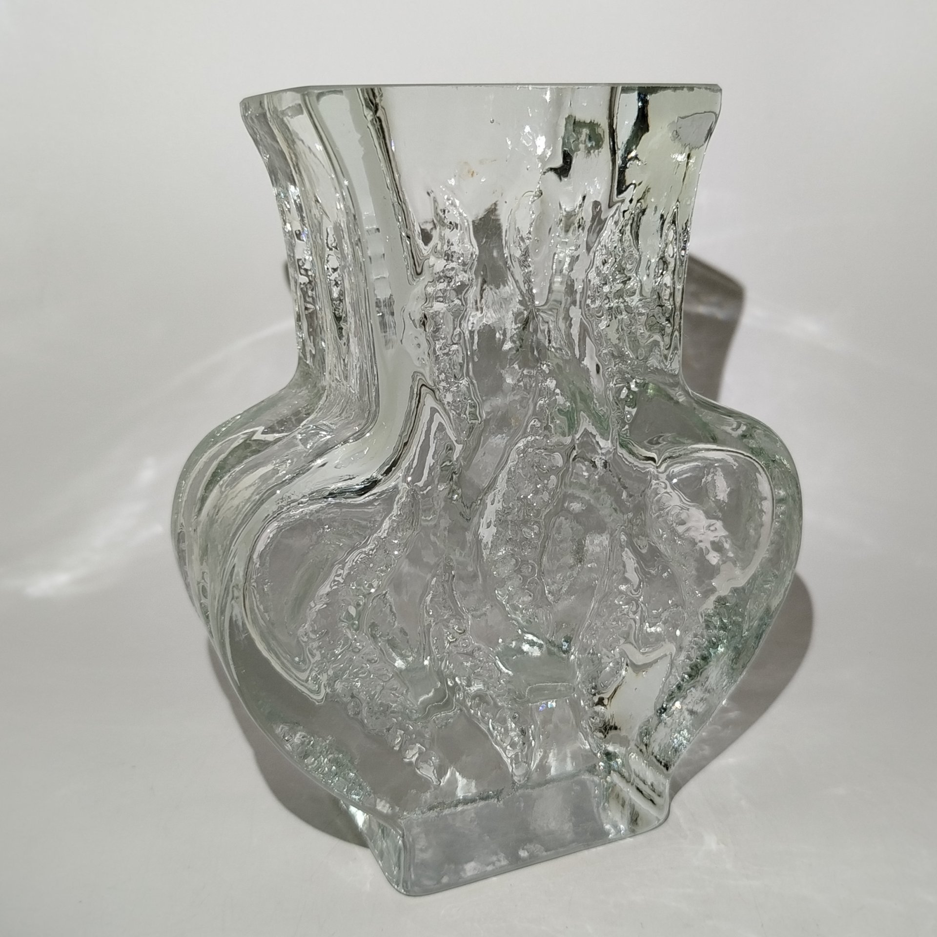 Ваза фигурная, стекло, (эффект морозного стекла), Walther Glas, Германия, 1970-1990 гг.
