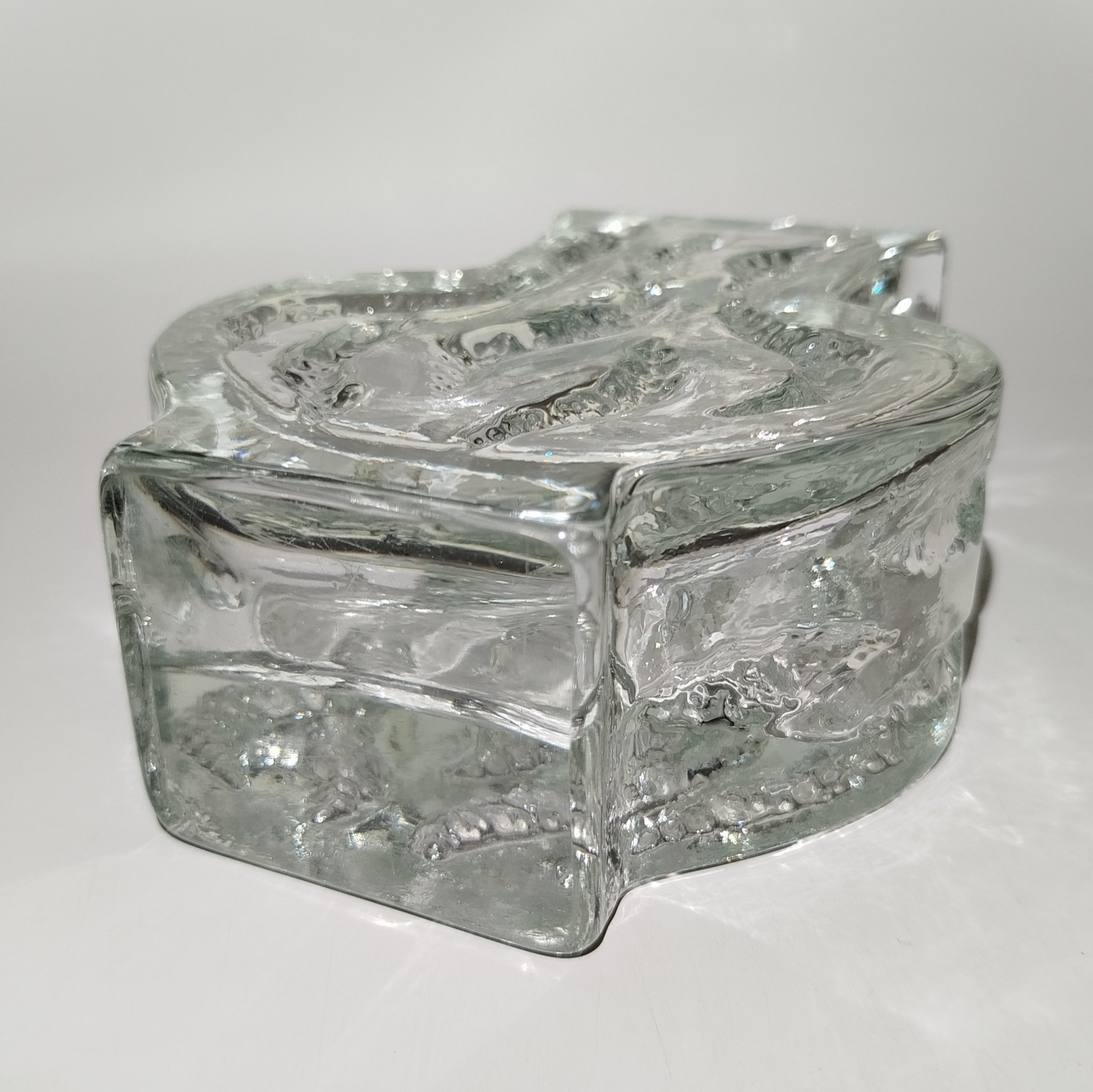 Ваза фигурная, стекло, (эффект морозного стекла), Walther Glas, Германия, 1970-1990 гг.