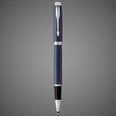 Ручка роллер Parker IM Metal Matte Blue CT, стержень: F, цвет чернил: black, в подарочной упаковке., Металлы: латунь