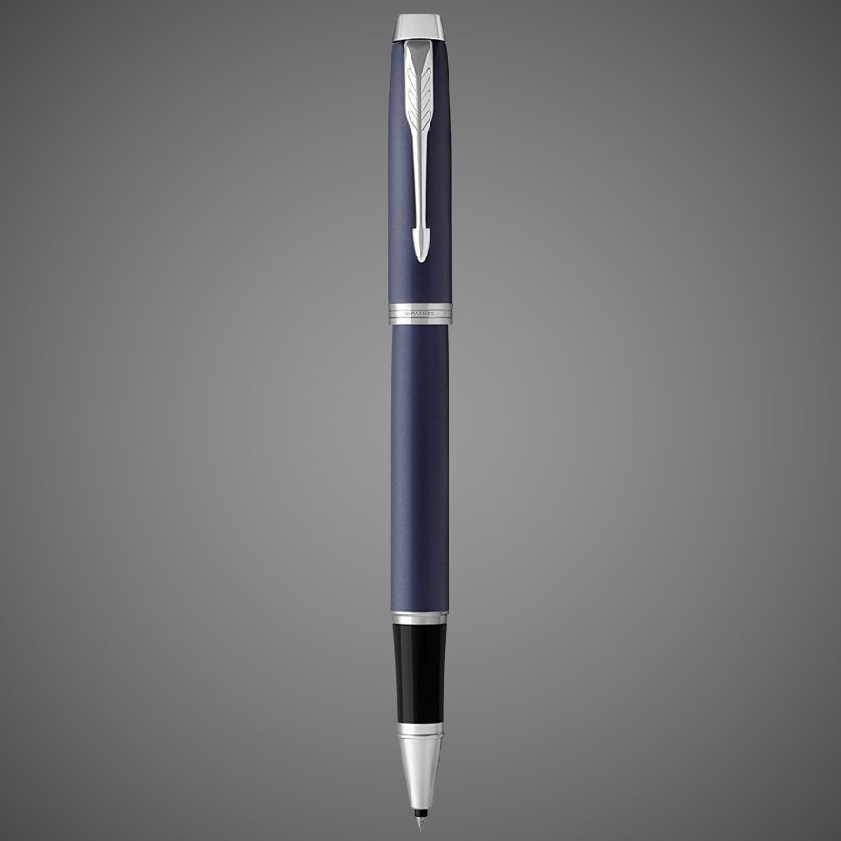 Ручка роллер Parker IM Metal Matte Blue CT, стержень: F, цвет чернил: black, в подарочной упаковке., Металлы: латунь