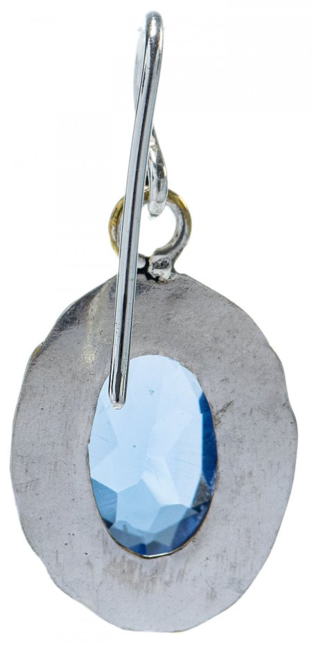 Серьги винтажные с голубыми вставками, СССР, 1970-1990 гг.