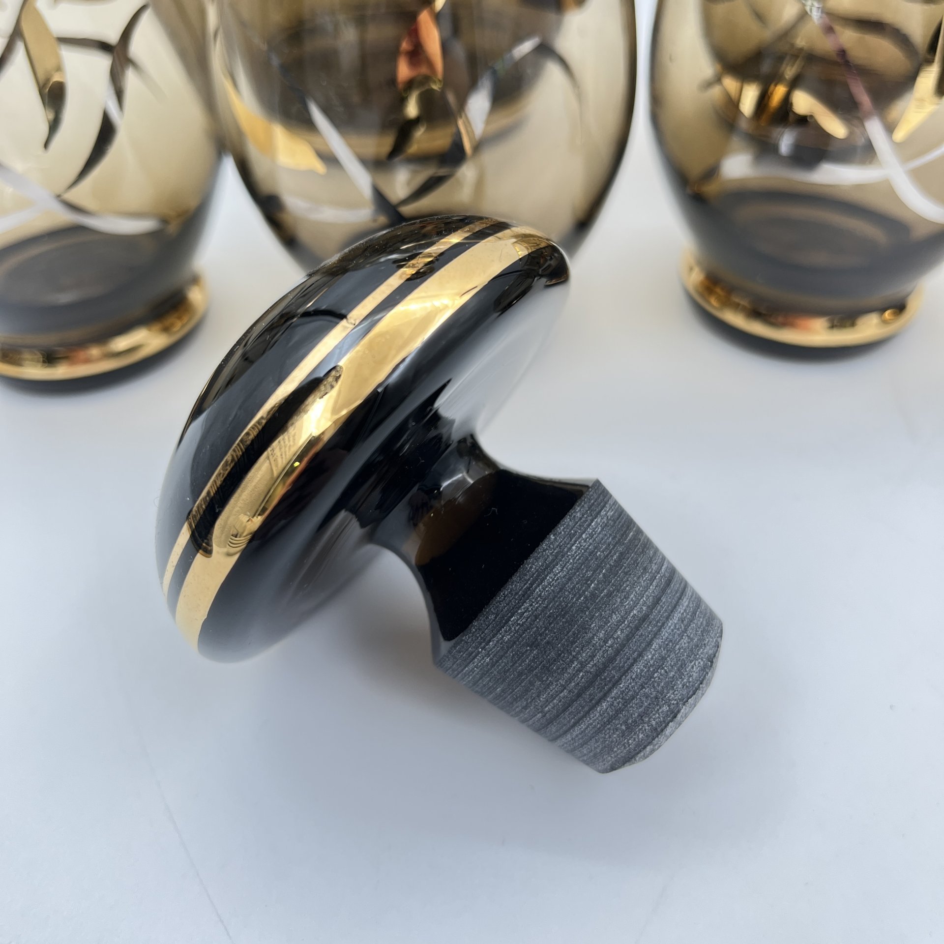 Набор для крепких напитков на 6 персон, украшенный растительным декором (Штоф и 6 стаканов)