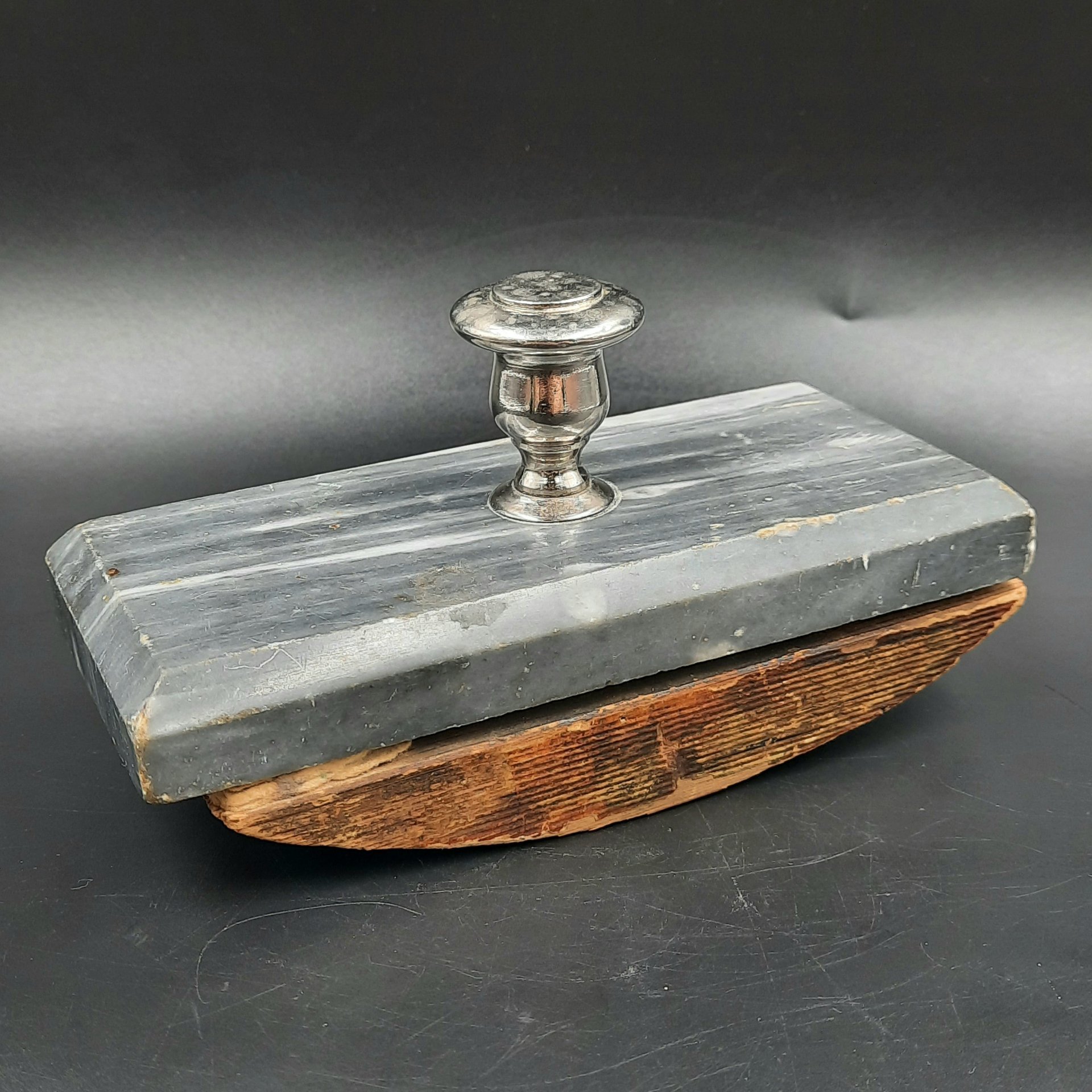 Пресс-папье для промокания чернил, мрамор, дерево, металл, СССР, 1930-1960 гг.