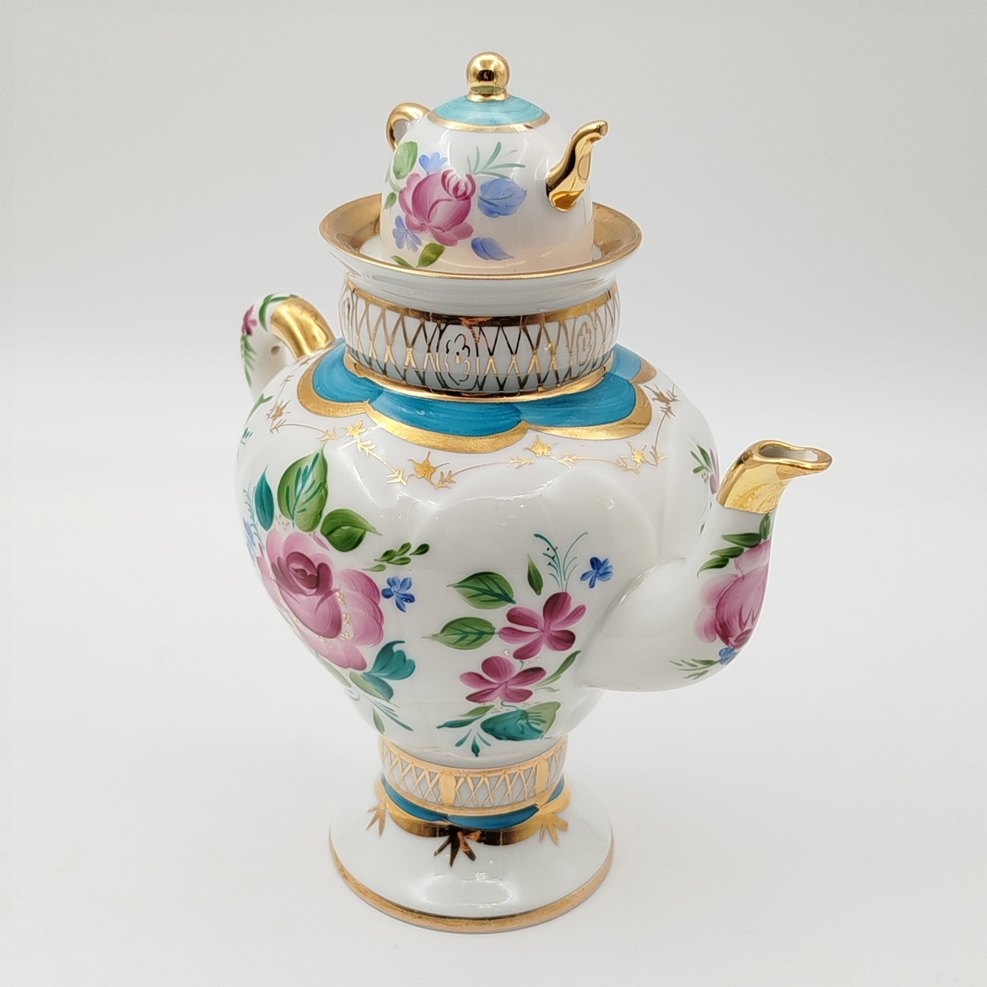 Чайник заварочный "Светлый день" форма "Самоварчик", автор формы Беспалова-Михалева Т.Н., автор рисунка Семенова А.Н