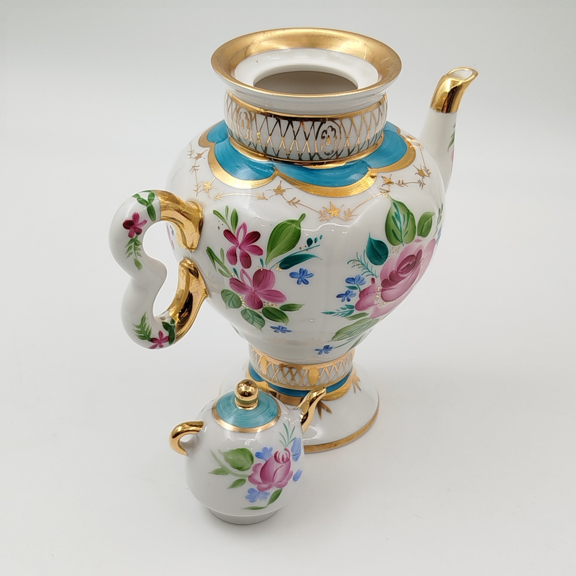 Чайник заварочный "Светлый день" форма "Самоварчик", автор формы Беспалова-Михалева Т.Н., автор рисунка Семенова А.Н