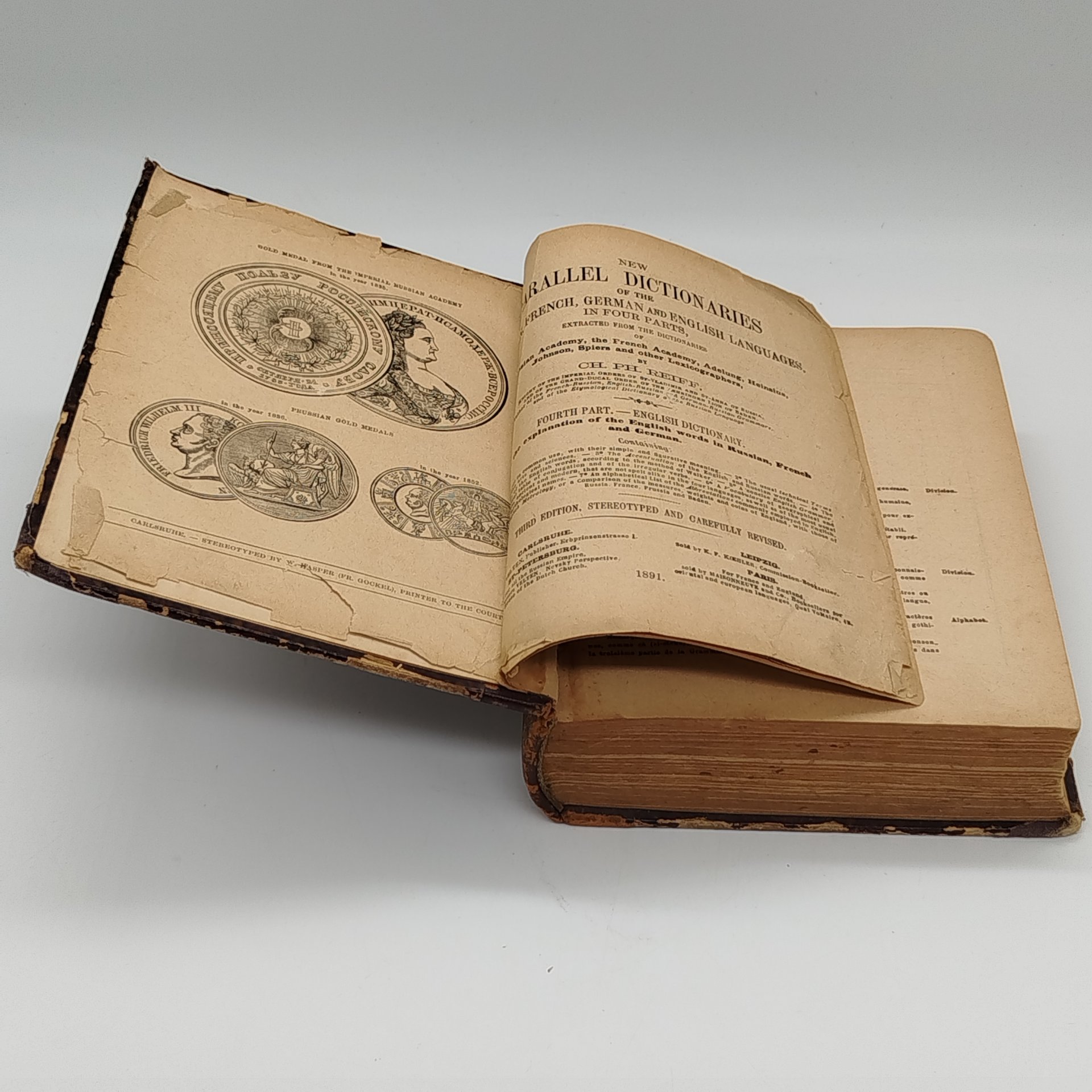 Словарь "New Parallel Dictionaries of the Russian, French, German and English Languages", автор C.H. Reiff, часть 4