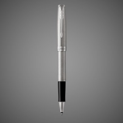 Ручка роллер Parker Sonnet Stainless Steel CT, стержень: F, цвет чернил: black, в подарочной упаковке, Металлы: латунь, нержавеющая сталь, палладий