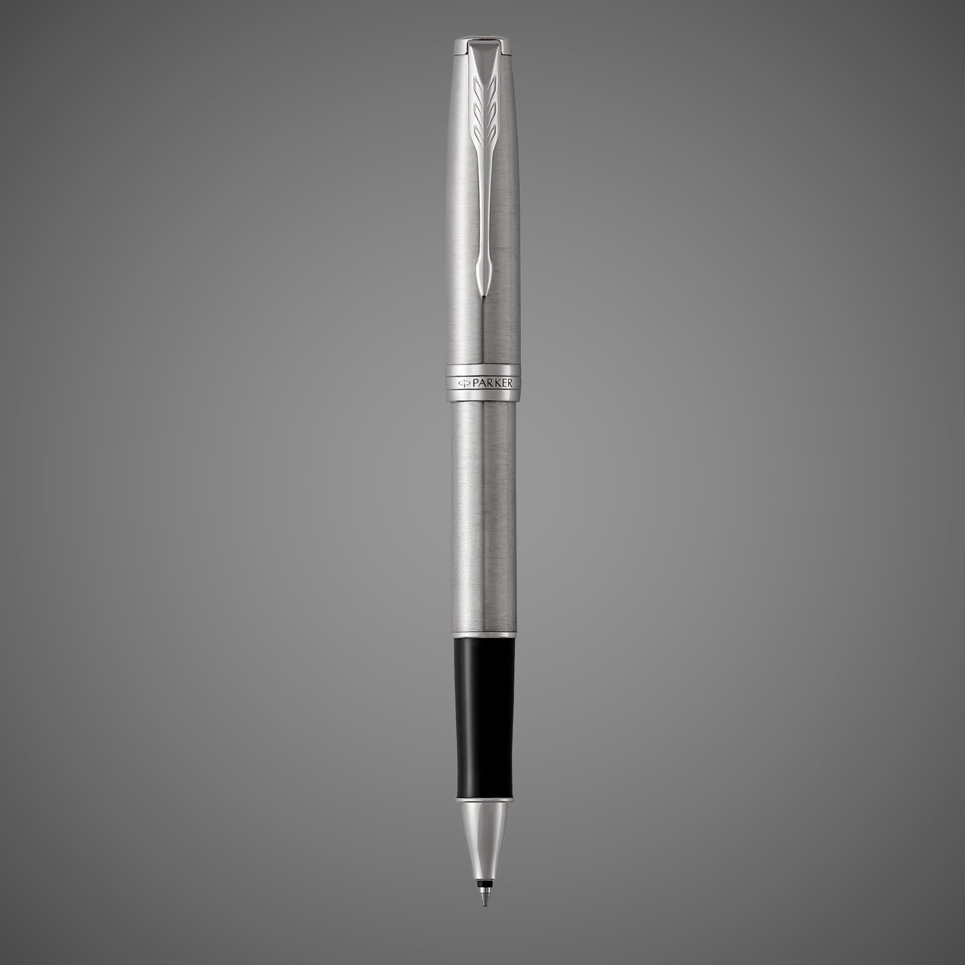 Ручка роллер Parker Sonnet Stainless Steel CT, стержень: F, цвет чернил: black, в подарочной упаковке, Металлы: латунь, нержавеющая сталь, палладий