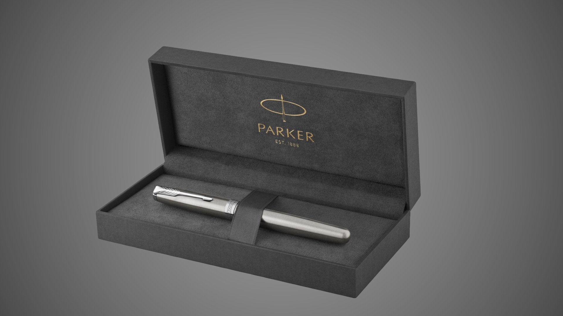 Ручка роллер Parker Sonnet Stainless Steel CT, стержень: F, цвет чернил: black, в подарочной упаковке, Металлы: латунь, нержавеющая сталь, палладий