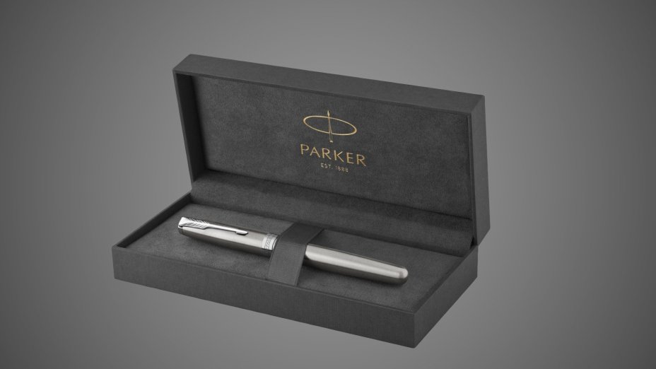 Ручка роллер Parker Sonnet Stainless Steel CT, стержень: F, цвет чернил: black, в подарочной упаковке, Металлы: латунь, нержавеющая сталь, палладий