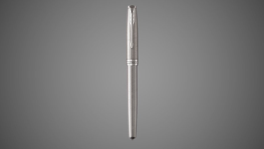 Ручка роллер Parker Sonnet Stainless Steel CT, стержень: F, цвет чернил: black, в подарочной упаковке, Металлы: латунь, нержавеющая сталь, палладий