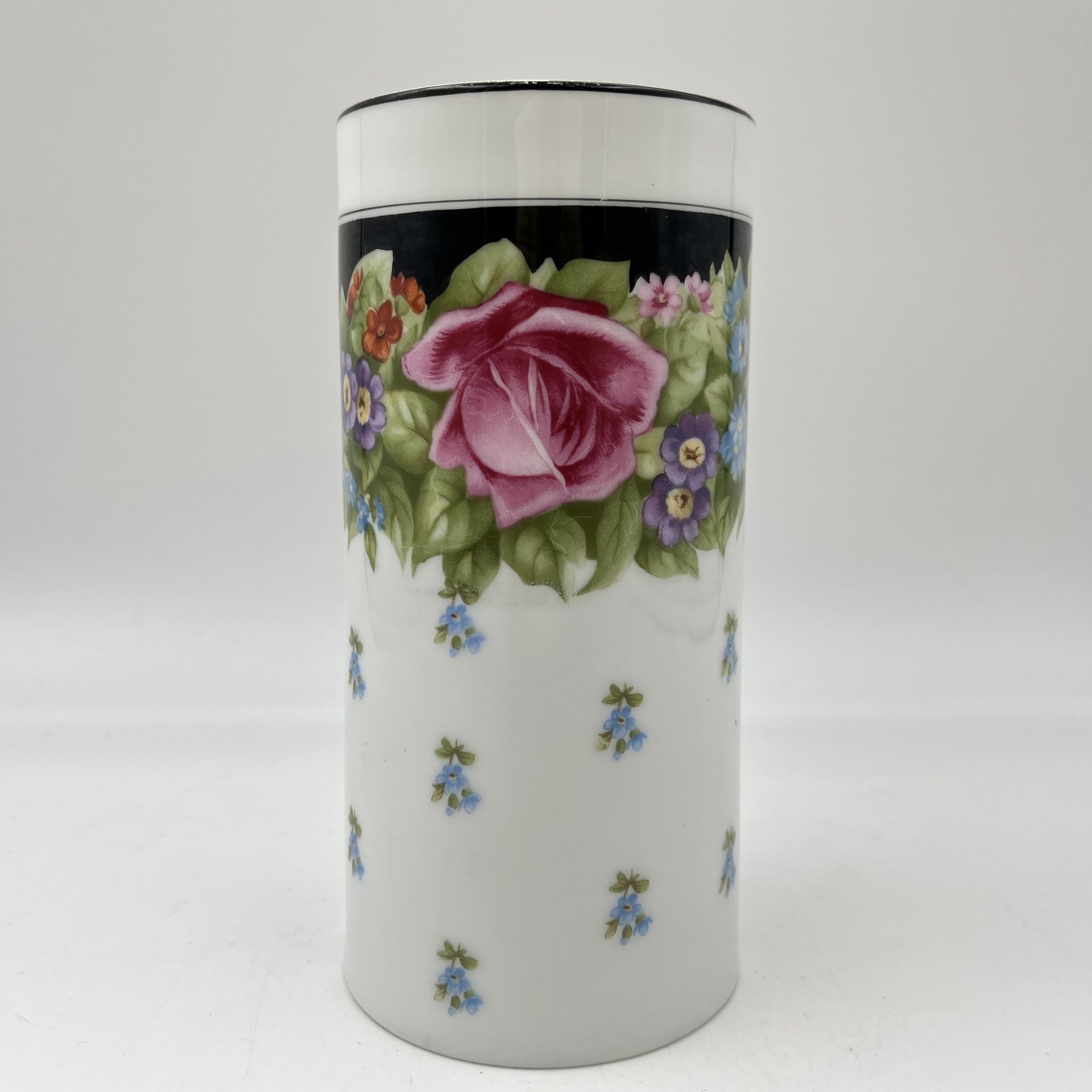 Банка (ваза) с цветочным декором, фарфор, деколь, Rosenthal (Розенталь), Германия, 1920-1940 гг.