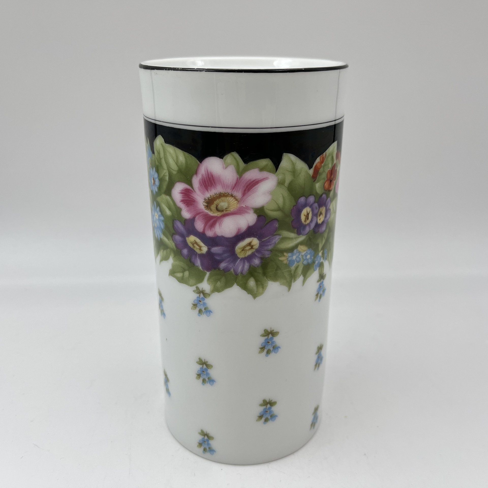 Банка (ваза) с цветочным декором, фарфор, деколь, Rosenthal (Розенталь), Германия, 1920-1940 гг.