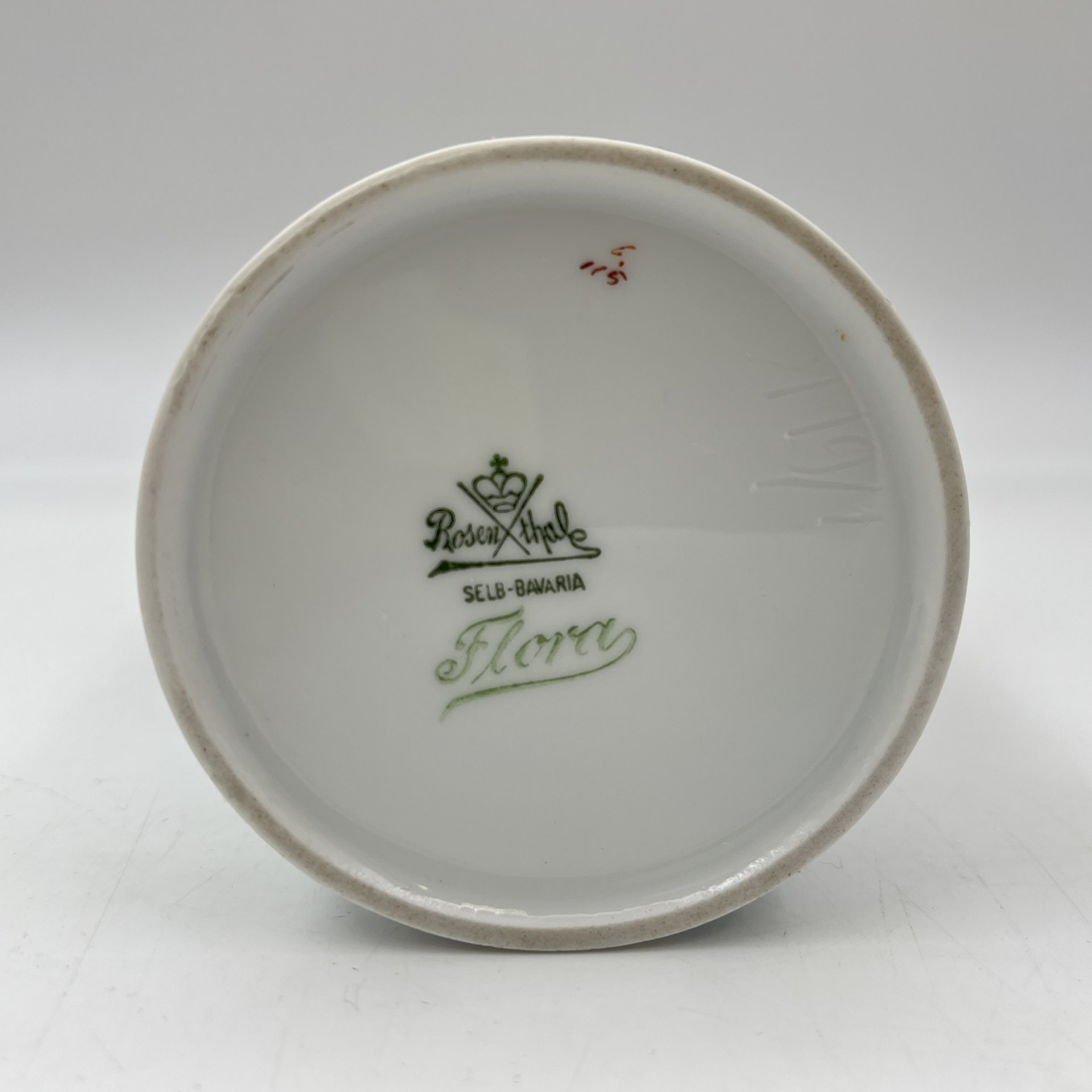 Банка (ваза) с цветочным декором, фарфор, деколь, Rosenthal (Розенталь), Германия, 1920-1940 гг.