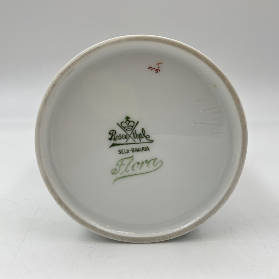 Банка (ваза) с цветочным декором, фарфор, деколь, Rosenthal (Розенталь), Германия, 1920-1940 гг.