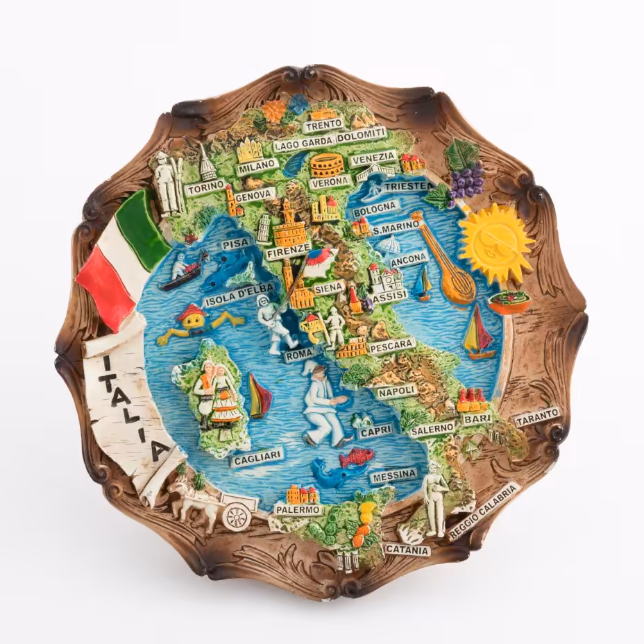 Тарелка настенная сувенирная  красочная "Italia"