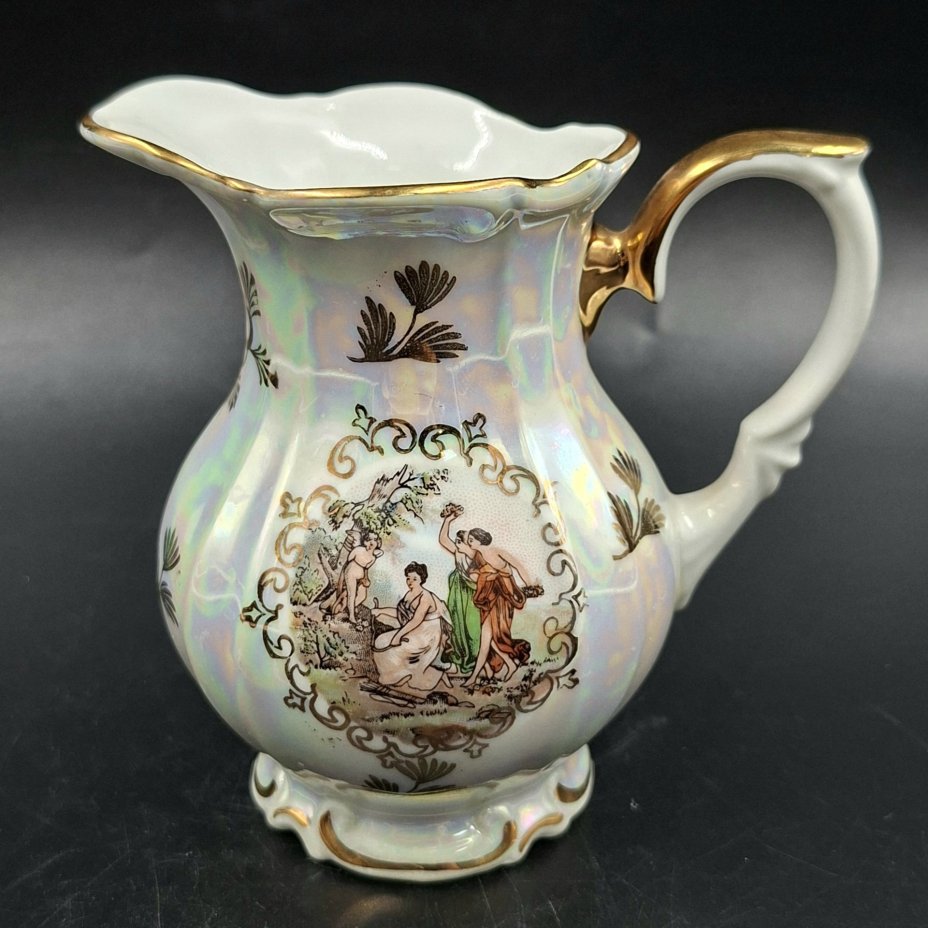 Молочник из сервиза "Мадонна", фарфор, деколь, люстр, золочение, Kahla, ГДР, 1960-1990 гг.