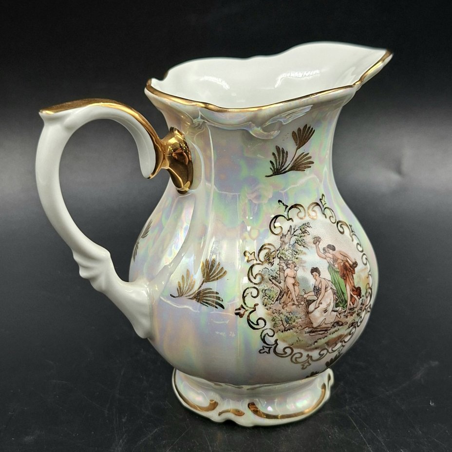 Молочник из сервиза "Мадонна", фарфор, деколь, люстр, золочение, Kahla, ГДР, 1960-1990 гг.