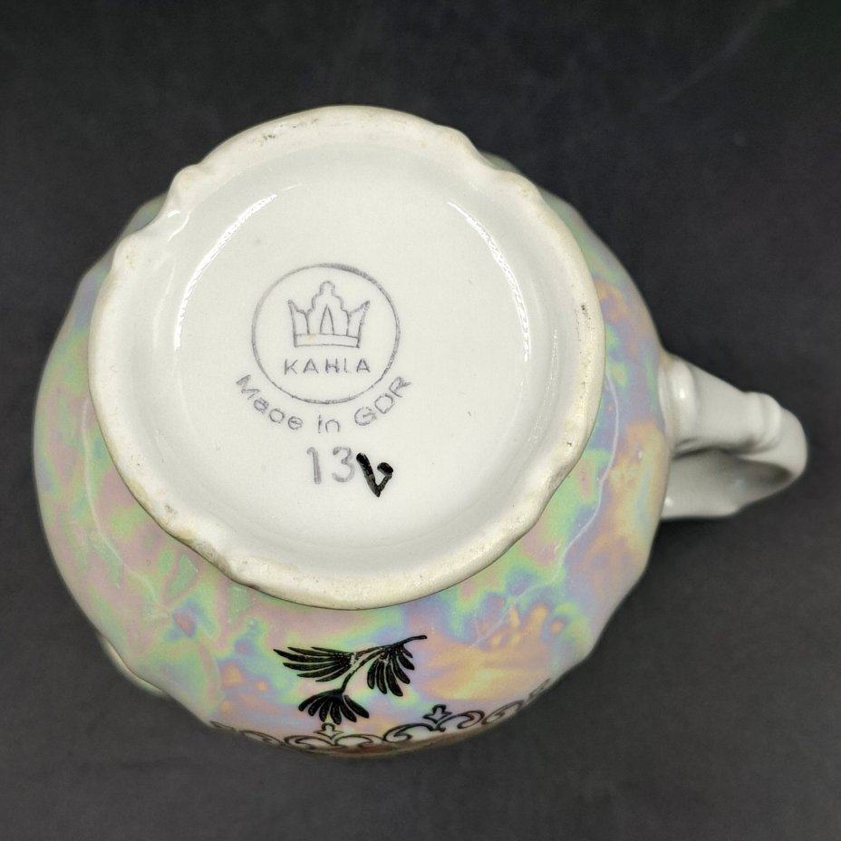 Молочник из сервиза "Мадонна", фарфор, деколь, люстр, золочение, Kahla, ГДР, 1960-1990 гг.