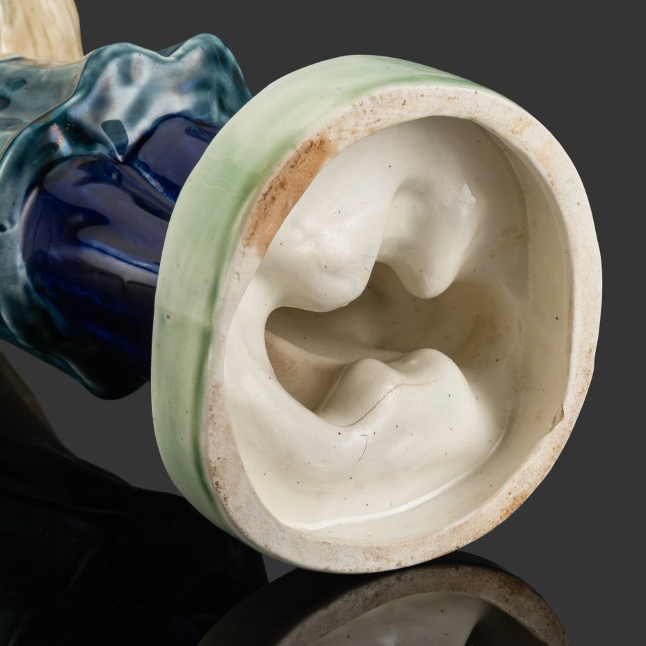 [Редкость] Статуэтка "Девочка с гусем", автор Холодная Мария Петровна, фаянс, роспись, Конаковский фаянсовый завод им. М.И. Калинина (ЗиК Конаково), СССР, 1950-1970 гг.