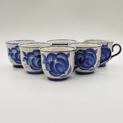 Набор из 6-ти чашек с цветочным декором