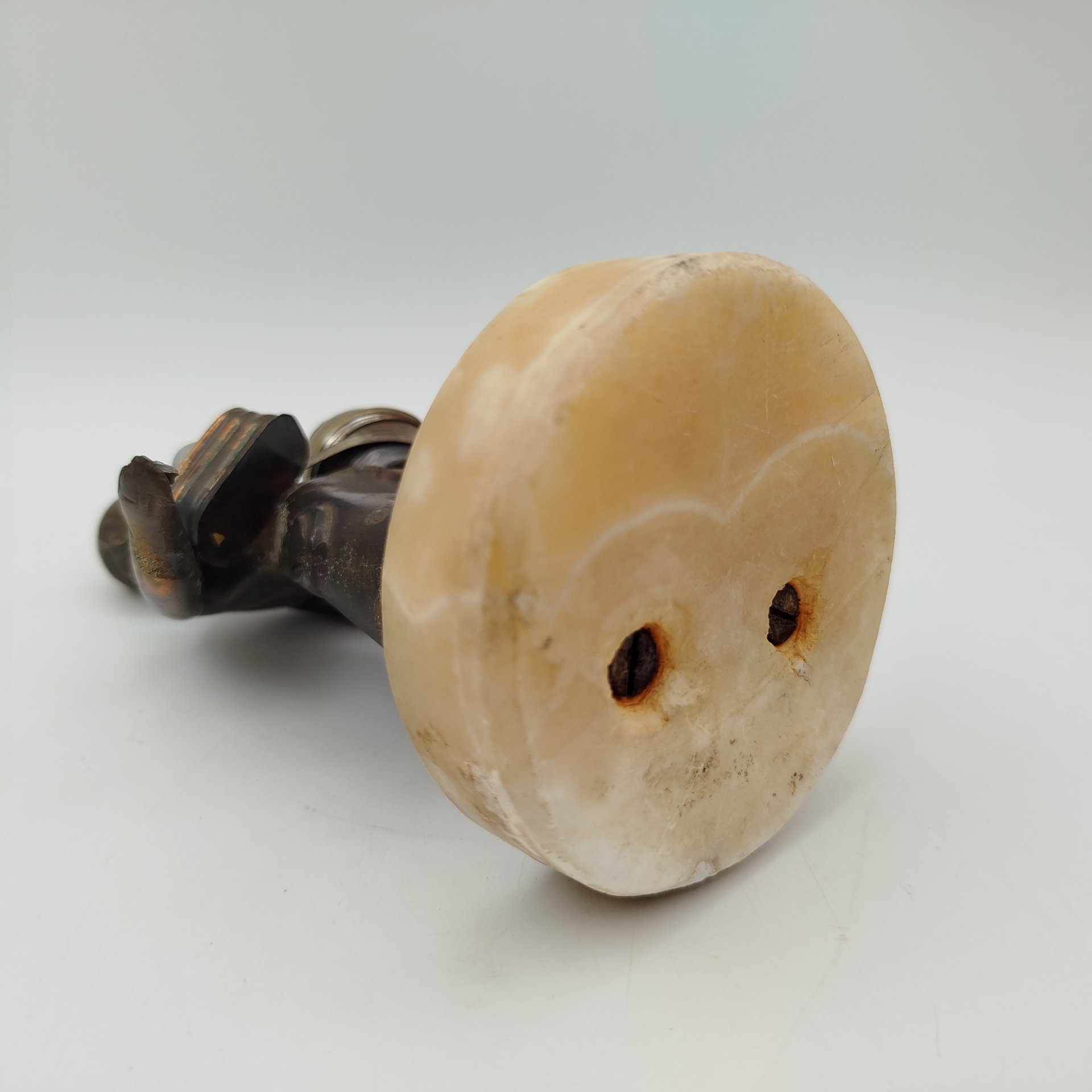 Статуэтка "Продавец кофе", металл, селенит, Европа, 1950-1980 гг.