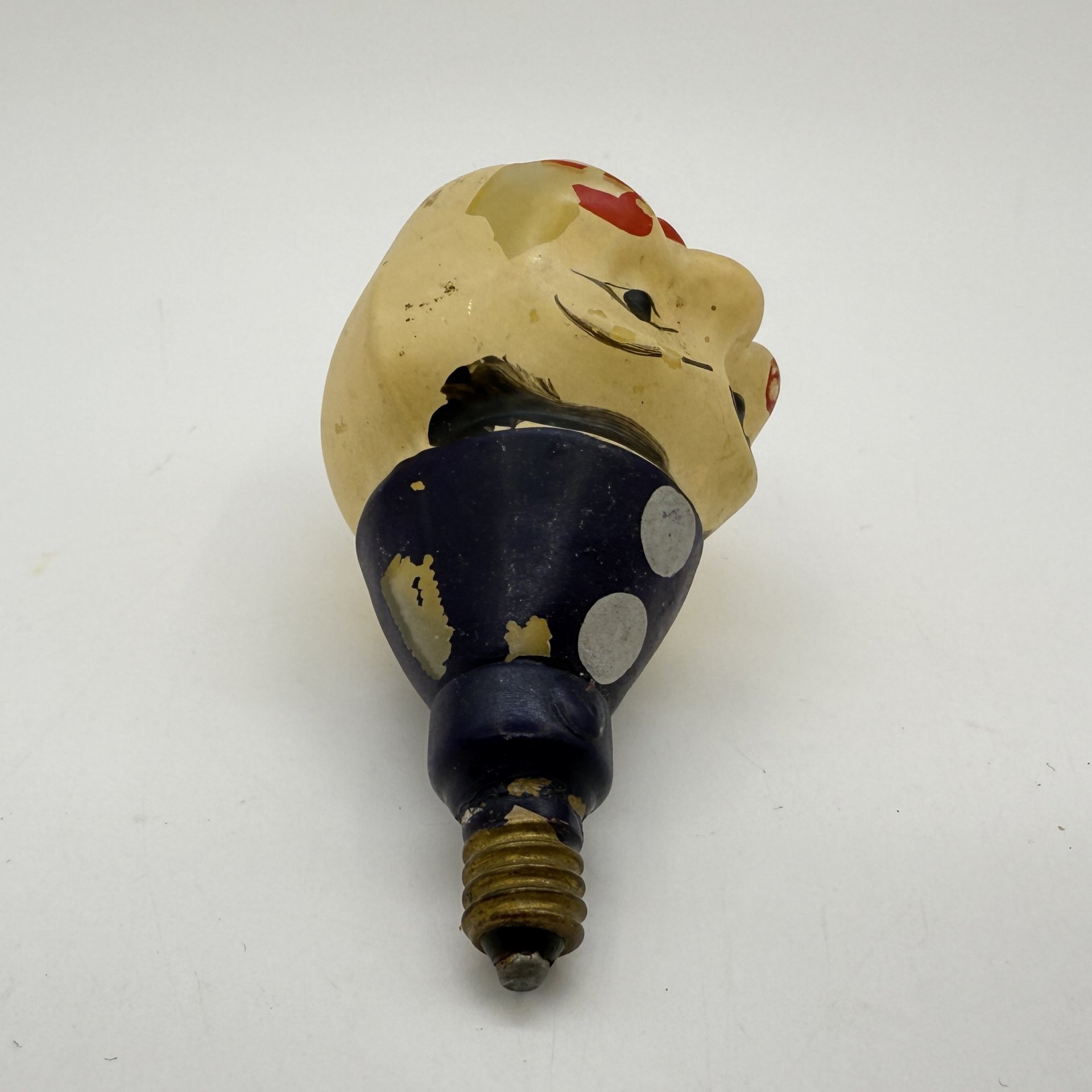 Ёлочная игрушка "Клоун", стекло, роспись, металл, ГДР, 1950-1970 гг.