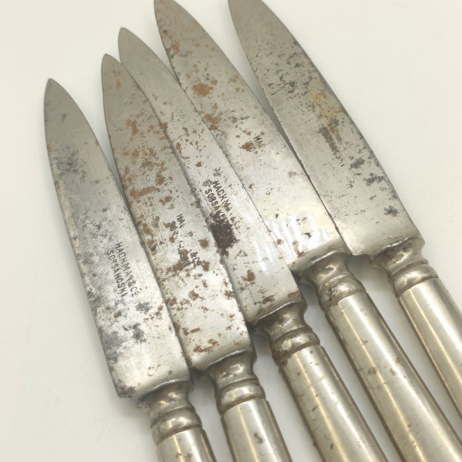 Набор из 5-ти фруктовых ножей, сталь, Hackman Sorsakoski, Финляндия, 1890-1917 гг.