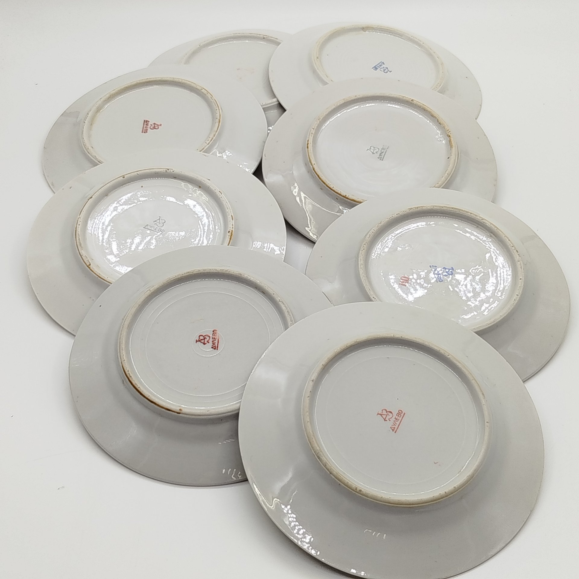 Набор пирожковых тарелок с цветочным декором на 8 персон