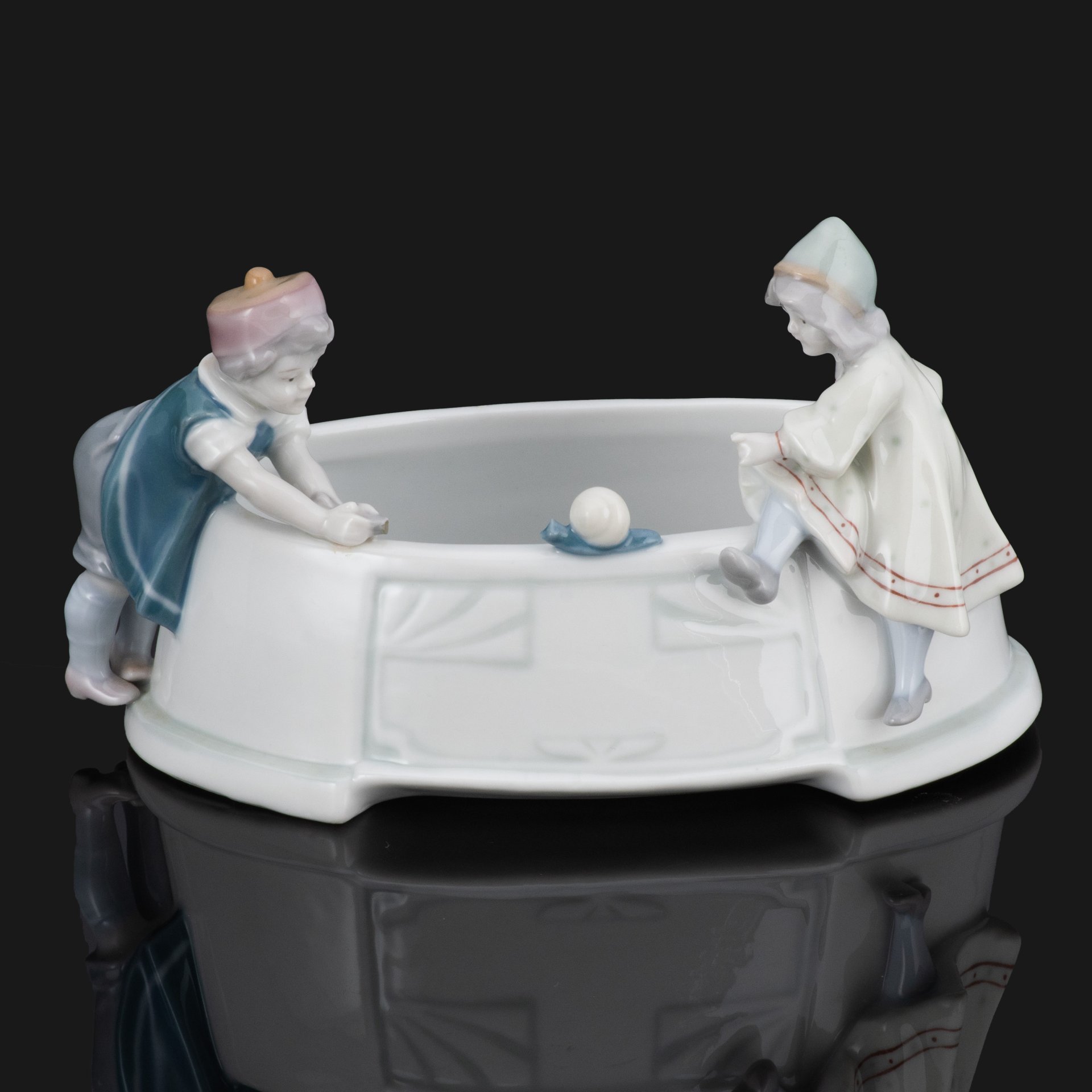 Лоток для мелочей (шкатулка), украшенный скульптурами играющих детей, Metzler & Ortloff