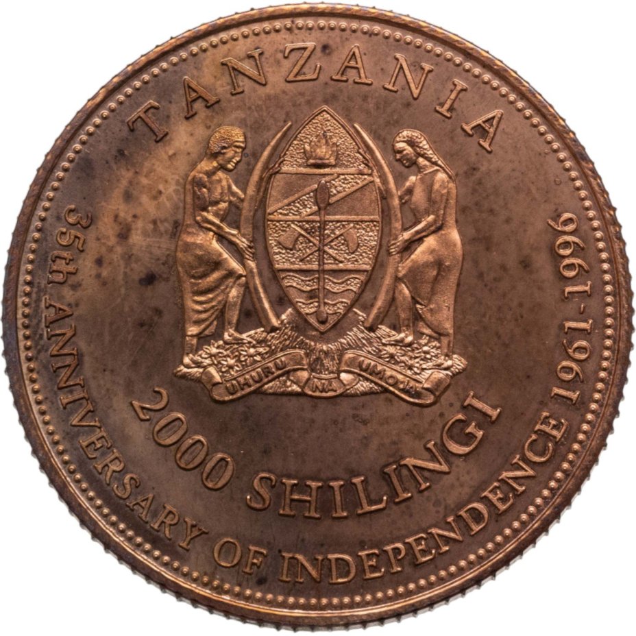 Танзания 2000 шиллингов (shillingi) 1996 XXVI летние Олимпийские игры, Атланта 1996 г. - дзюдо (малый герб)