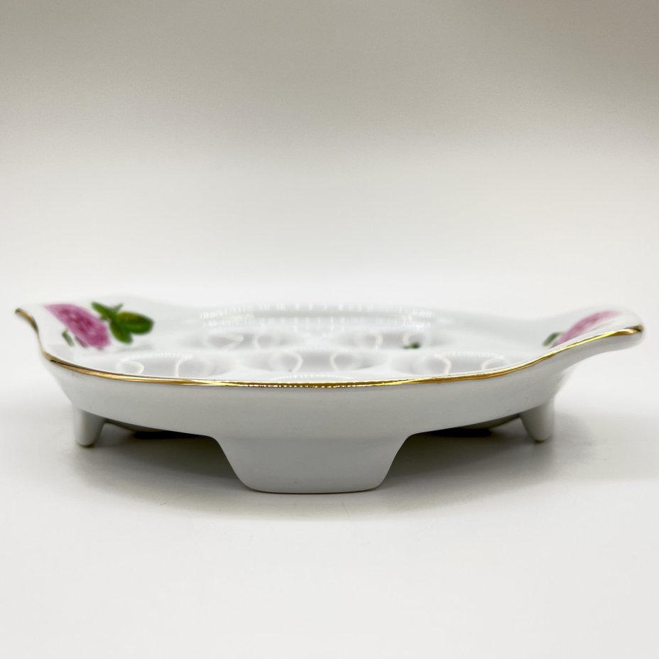 Блюдо пасхальное на 6 яиц, украшенное изображением цветов, Royal Porcelain England Collection, хрусталь, деколь, золочение, Азия, 2010-2020 гг.