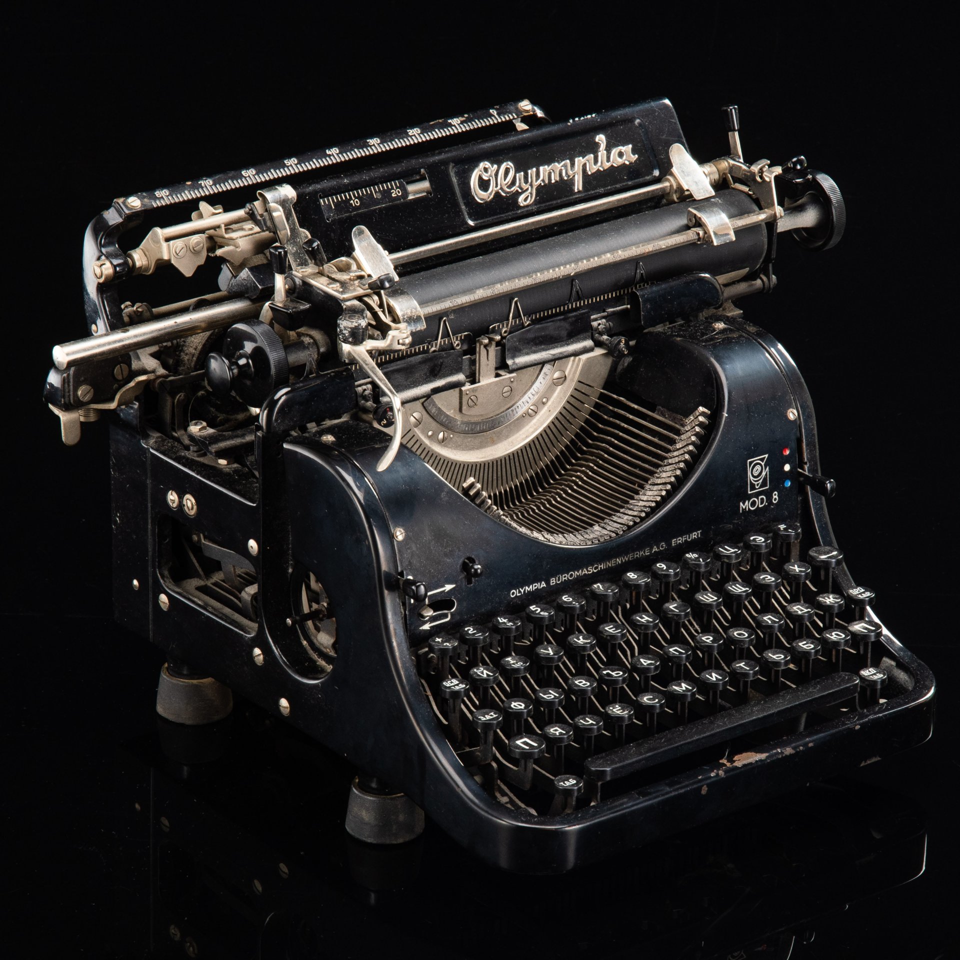 Машинка печатная "MOD 8", металл, краска, резина, Olympia Werke, Германия, 1930-1945 гг.