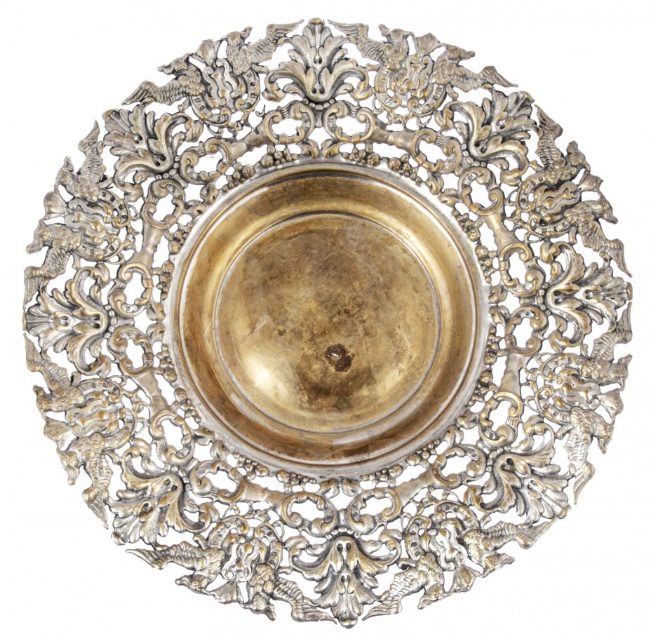 Блюдо для фруктов, латунь с серебрением, латунь, фирма "Cortasa M. Plat", Испания,  1970-1980 гг.