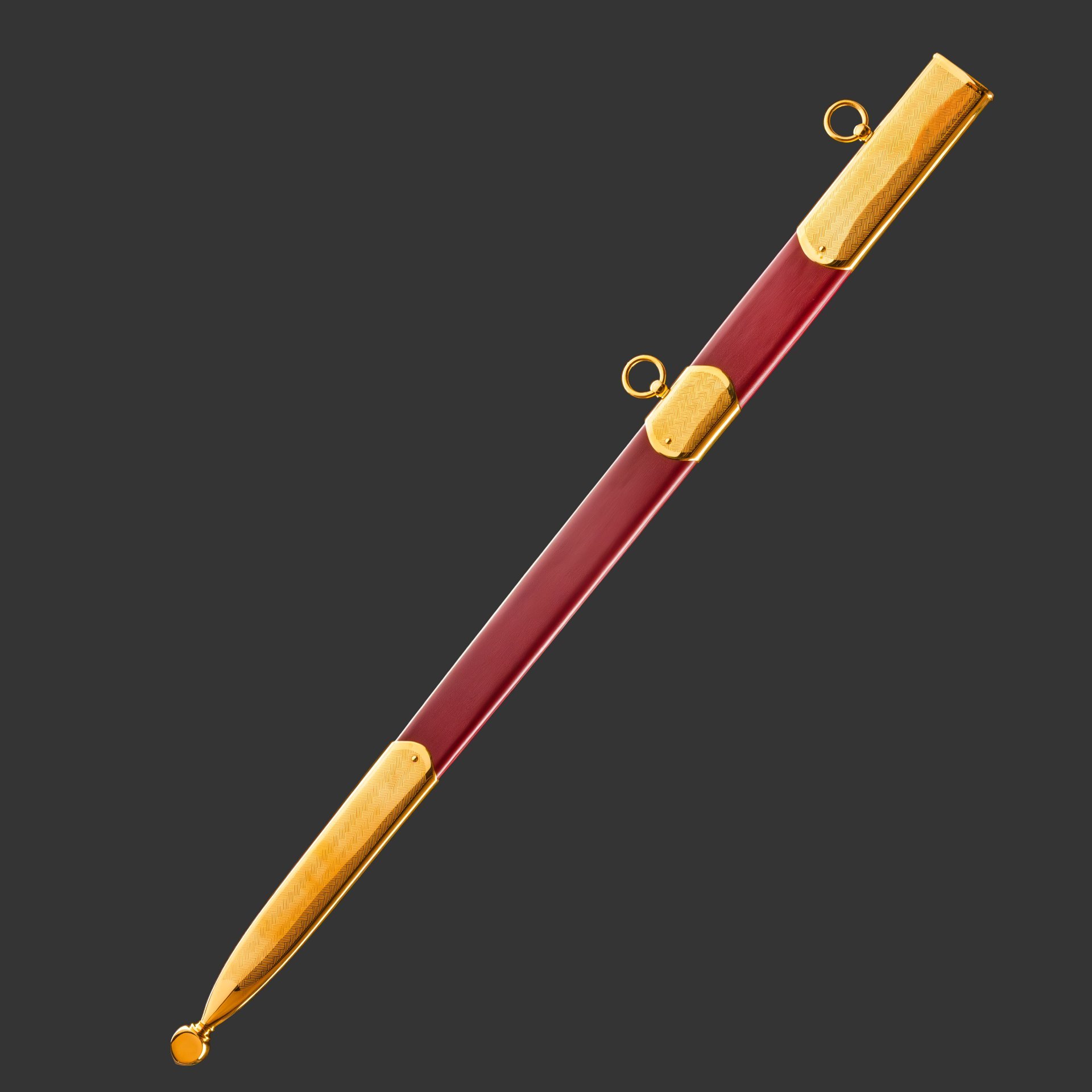 Меч "Маршал Победы", сталь, латунь, дерево, кожа, золочение; в деревянном подарочном коробе с бархатным ложементом, Российская Федерация, 2025 г.