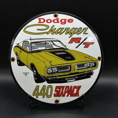 Знак круглый декоративный "DODGE CHARGER R/T 440 SIX PACK"