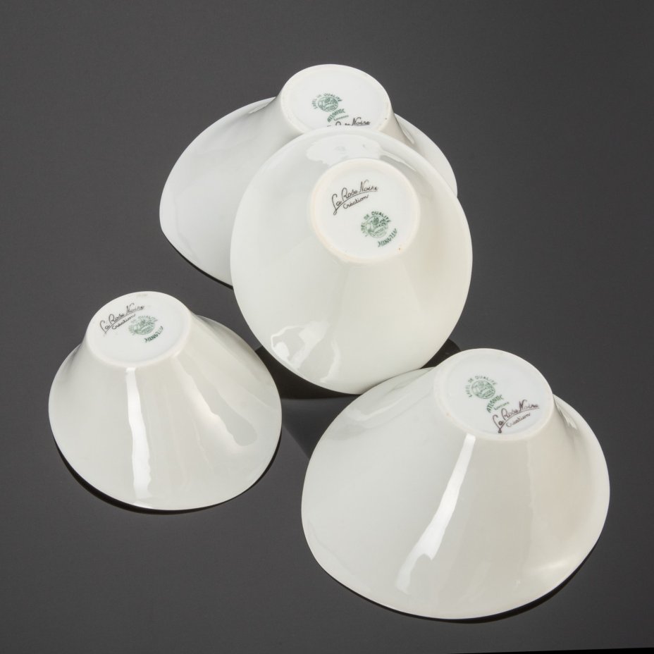 Набор пиал "La Rose Noire (Черная роза)", Singer Limoges Porcelaines