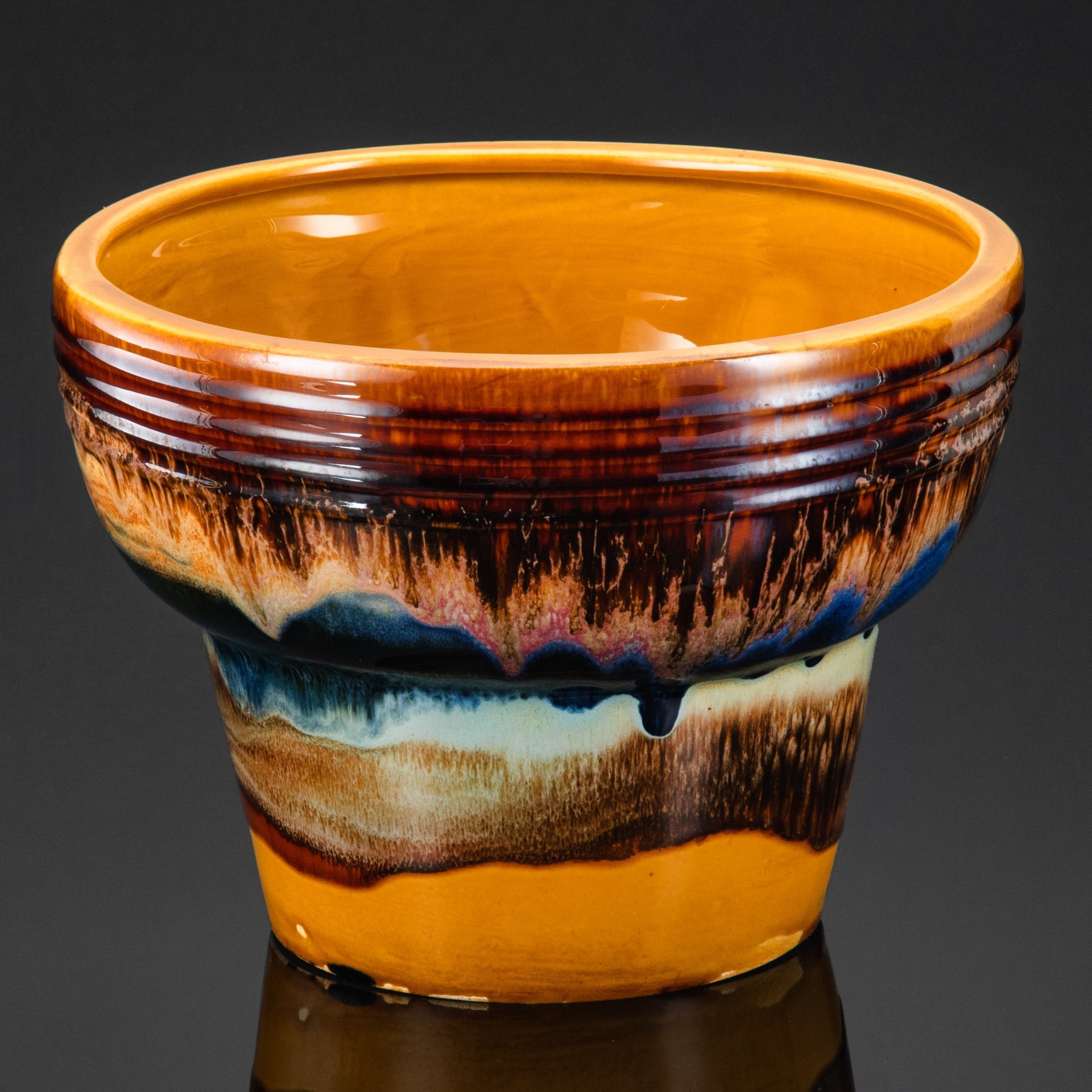 Кашпо, керамика, глазурь, Московский керамико-плиточный завод имени Н.А. Булганина, СССР, 1975-1985 гг.