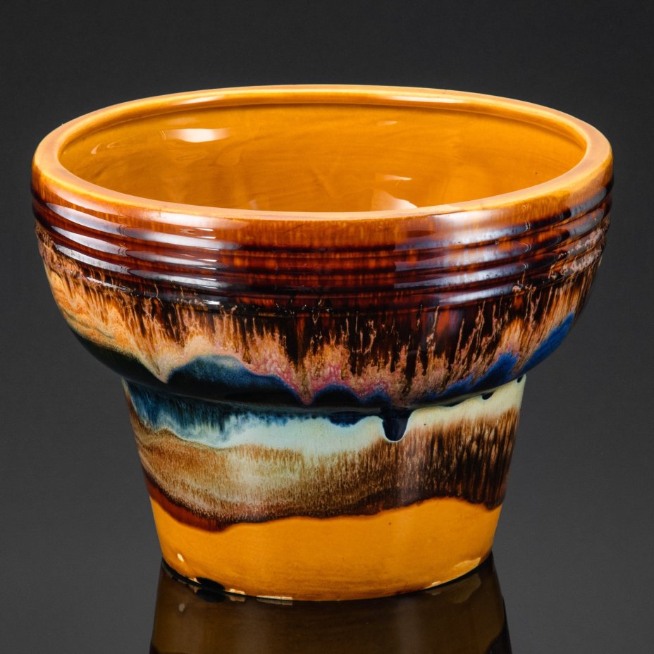 Кашпо, керамика, глазурь, Московский керамико-плиточный завод имени Н.А. Булганина, СССР, 1975-1985 гг.