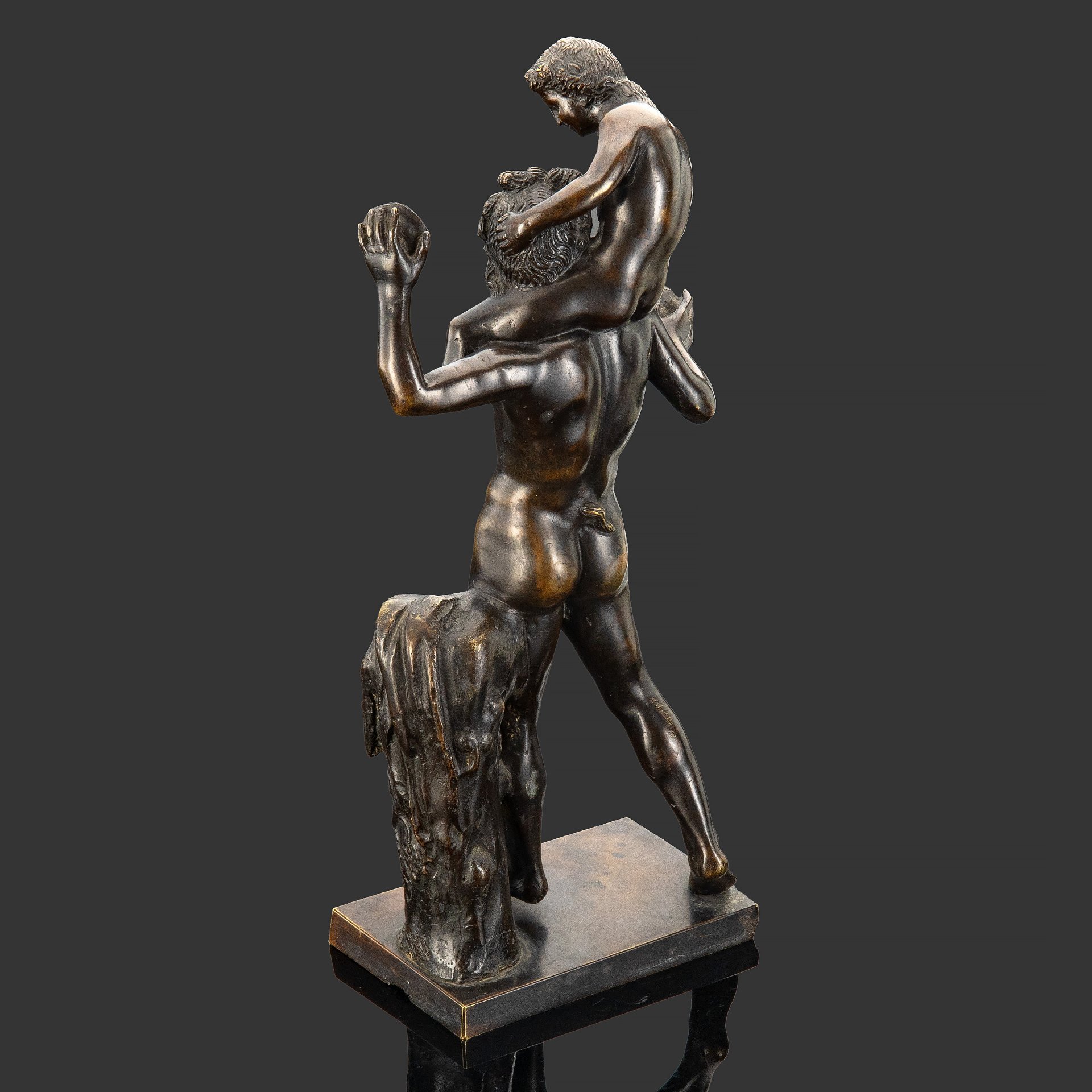 Скульптура "Дионис и Сатир", бронза, патинироние, Западная Европа, 1900-1920 гг.