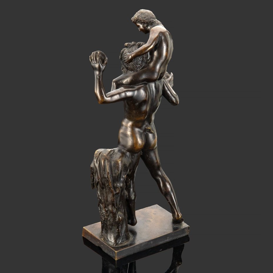 Скульптура "Дионис и Сатир", бронза, патинироние, Западная Европа, 1900-1920 гг.