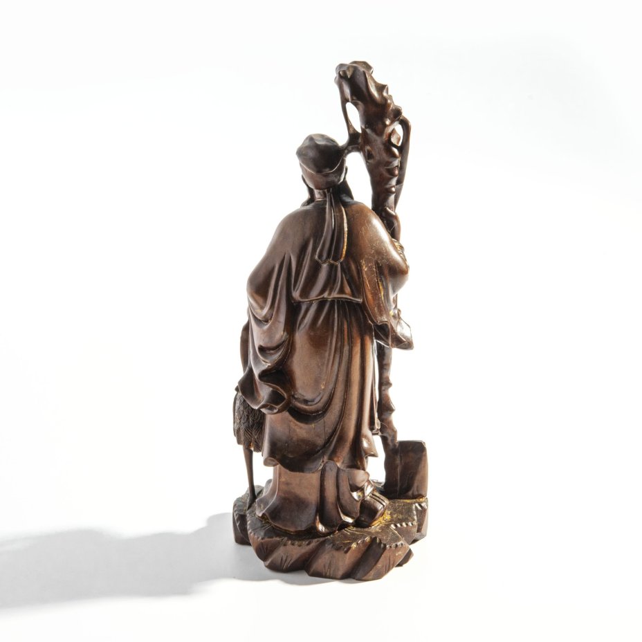 Статуэтка "Шоу-Син", дерево, резьба, тонировка, лак, Китай, 1950-1960 гг., Китай